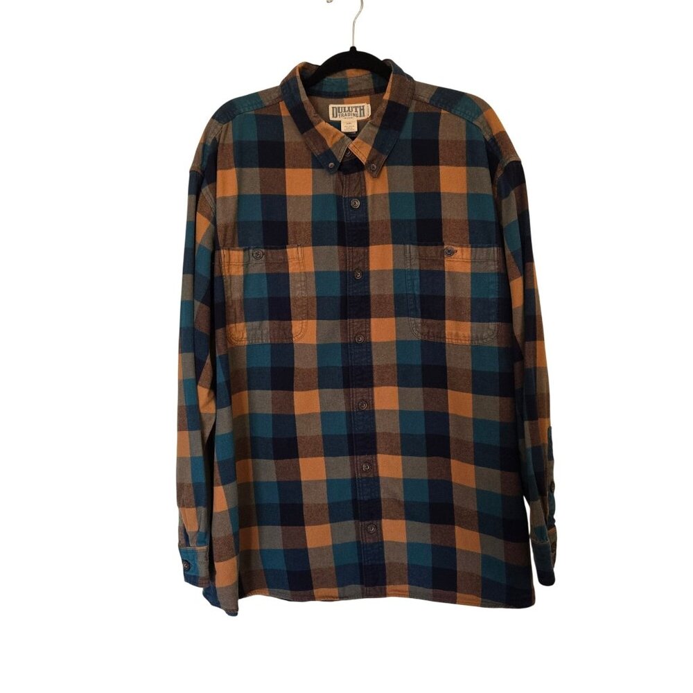 Duluth Trading Co. Free Swingin' Men's Plaid Flannel Shirt Relaxed Fit 3XL
